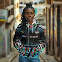 Custom South Sudan Hoodie Geometric African Patterns - Wonder Print Shop