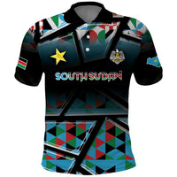 Custom South Sudan Polo Shirt Geometric African Patterns - Wonder Print Shop