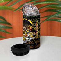 Personalized Benin 4 in 1 Can Cooler Tumbler Powerful African Leopard - Wonder Print Shop