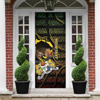 Personalized Benin Door Cover Powerful African Leopard - Wonder Print Shop