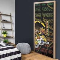 Personalized Benin Door Cover Powerful African Leopard - Wonder Print Shop