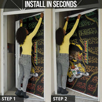Personalized Benin Door Cover Powerful African Leopard - Wonder Print Shop