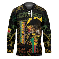 Personalized Benin Hockey Jersey Powerful African Leopard - Wonder Print Shop