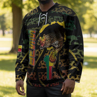 Personalized Benin Hockey Jersey Powerful African Leopard - Wonder Print Shop