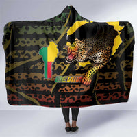 Benin Hooded Blanket Powerful African Leopard - Wonder Print Shop