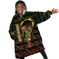 Personalized Benin Kid Wearable Blanket Hoodie Powerful African Leopard - Wonder Print Shop