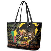 Benin Leather Tote Bag Powerful African Leopard - Wonder Print Shop