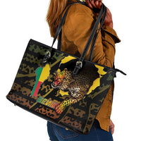 Benin Leather Tote Bag Powerful African Leopard - Wonder Print Shop