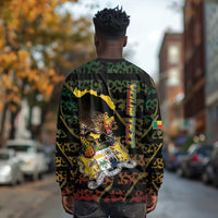 Personalized Benin Long Sleeve Shirt Powerful African Leopard - Wonder Print Shop