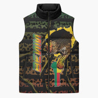 Personalized Benin Sleeveless Puffer Jacket Powerful African Leopard - Wonder Print Shop