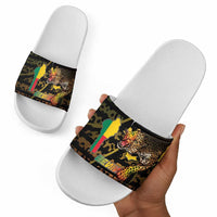 Benin Slide Sandals Powerful African Leopard - Wonder Print Shop