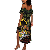 Personalized Benin Summer Maxi Dress Powerful African Leopard - Wonder Print Shop