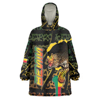 Personalized Benin Wearable Blanket Hoodie Powerful African Leopard - Wonder Print Shop