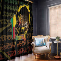 Benin Window Curtain Powerful African Leopard - Wonder Print Shop