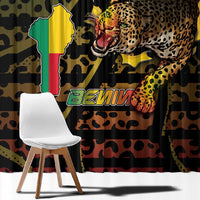 Benin Window Curtain Powerful African Leopard - Wonder Print Shop