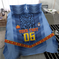 Custom DR Congo Football Bedding Set Leopard Jaguar Tribal Pattern With Flags
