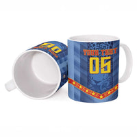 Custom DR Congo Football Ceramic Mug Leopard Jaguar Tribal Pattern With Flags