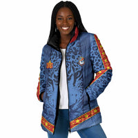 Custom DR Congo Football Padded Jacket Leopard Jaguar Tribal Pattern With Flags