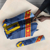 Custom DR Congo Football Umbrella Leopard Jaguar Tribal Pattern With Flags