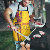 Custom Colombia Football Apron Tropical Orchid Floral Pattern With Coat Of Arms