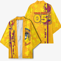 Custom Colombia Football Kimono Tropical Orchid Floral Pattern With Coat Of Arms