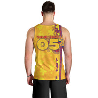 Custom Colombia Football Men Tank Top Tropical Orchid Floral Pattern With Coat Of Arms