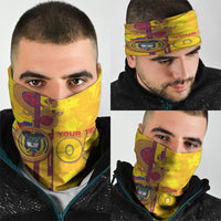 Custom Colombia Football Neck Gaiter Tropical Orchid Floral Pattern With Coat Of Arms