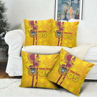 Custom Colombia Football Pillow Cover Tropical Orchid Floral Pattern With Coat Of Arms