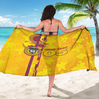 Custom Colombia Football Sarong Tropical Orchid Floral Pattern With Coat Of Arms