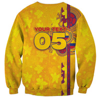 Custom Colombia Football Sweatshirt Tropical Orchid Floral Pattern With Coat Of Arms