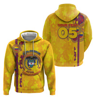 Custom Colombia Football Zip Hoodie Tropical Orchid Floral Pattern With Coat Of Arms