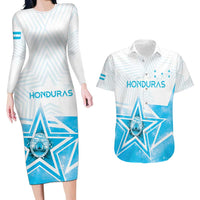 Personalized Honduras Couples Matching Long Sleeve Bodycon Dress and Hawaiian Shirt A Nation of Stars Unity in Light - Wonder Print Shop