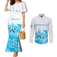 Personalized Honduras Couples Matching Mermaid Dress and Long Sleeve Button Shirt A Nation of Stars Unity in Light - Wonder Print Shop
