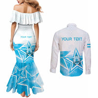 Personalized Honduras Couples Matching Mermaid Dress and Long Sleeve Button Shirt A Nation of Stars Unity in Light - Wonder Print Shop