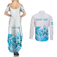 Personalized Honduras Couples Matching Summer Maxi Dress and Long Sleeve Button Shirt A Nation of Stars Unity in Light - Wonder Print Shop