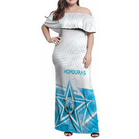 Personalized Honduras Family Matching Off Shoulder Maxi Dress and Hawaiian Shirt A Nation of Stars Unity in Light - Wonder Print Shop