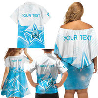 Personalized Honduras Family Matching Off Shoulder Short Dress and Hawaiian Shirt A Nation of Stars Unity in Light - Wonder Print Shop