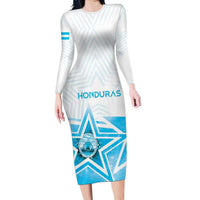 Personalized Honduras Long Sleeve Bodycon Dress A Nation of Stars Unity in Light - Wonder Print Shop