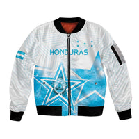Personalized Honduras Sleeve Zip Bomber Jacket A Nation of Stars Unity in Light - Wonder Print Shop