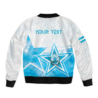 Personalized Honduras Sleeve Zip Bomber Jacket A Nation of Stars Unity in Light - Wonder Print Shop