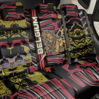 Belgium Back Car Seat Cover Lion Holding Flag - Wonder Print Shop