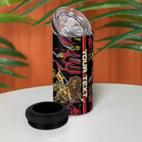 Personalized Belgium 4 in 1 Can Cooler Tumbler Lion Holding Flag - Wonder Print Shop