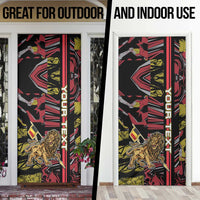 Belgium Door Cover Lion Holding Flag - Wonder Print Shop