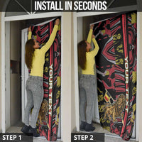 Belgium Door Cover Lion Holding Flag - Wonder Print Shop