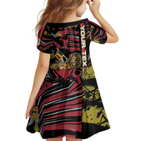 Personalized Belgium Family Matching Off Shoulder Short Dress and Hawaiian Shirt Lion Holding Flag - Wonder Print Shop