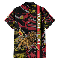 Personalized Belgium Family Matching Summer Maxi Dress and Hawaiian Shirt Lion Holding Flag - Wonder Print Shop