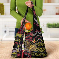Belgium Grocery Bag Lion Holding Flag - Wonder Print Shop