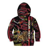 Personalized Belgium Kid Hoodie Lion Holding Flag - Wonder Print Shop