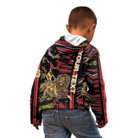 Personalized Belgium Kid Hoodie Lion Holding Flag - Wonder Print Shop