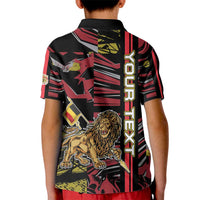 Personalized Belgium Kid Polo Shirt Lion Holding Flag - Wonder Print Shop
